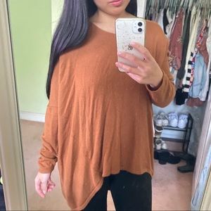 Camel Thin Knit Hi-Low Sweater Tunic